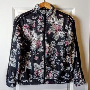 Charmed Hearts Black Floral Zip Front Jacket